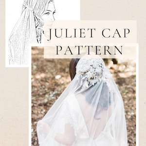 Easy Sewing Pattern for Juliet Cap Cathedral Wedding Veil, Retro Style DIY Project for Brides