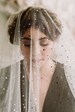 Off White Star and Moon Celestial Wedding Veil, Gold and Silver Bridal Veil Galaxy Drop Wedding Veil Two Tier Veil with Blusher Fingertip 