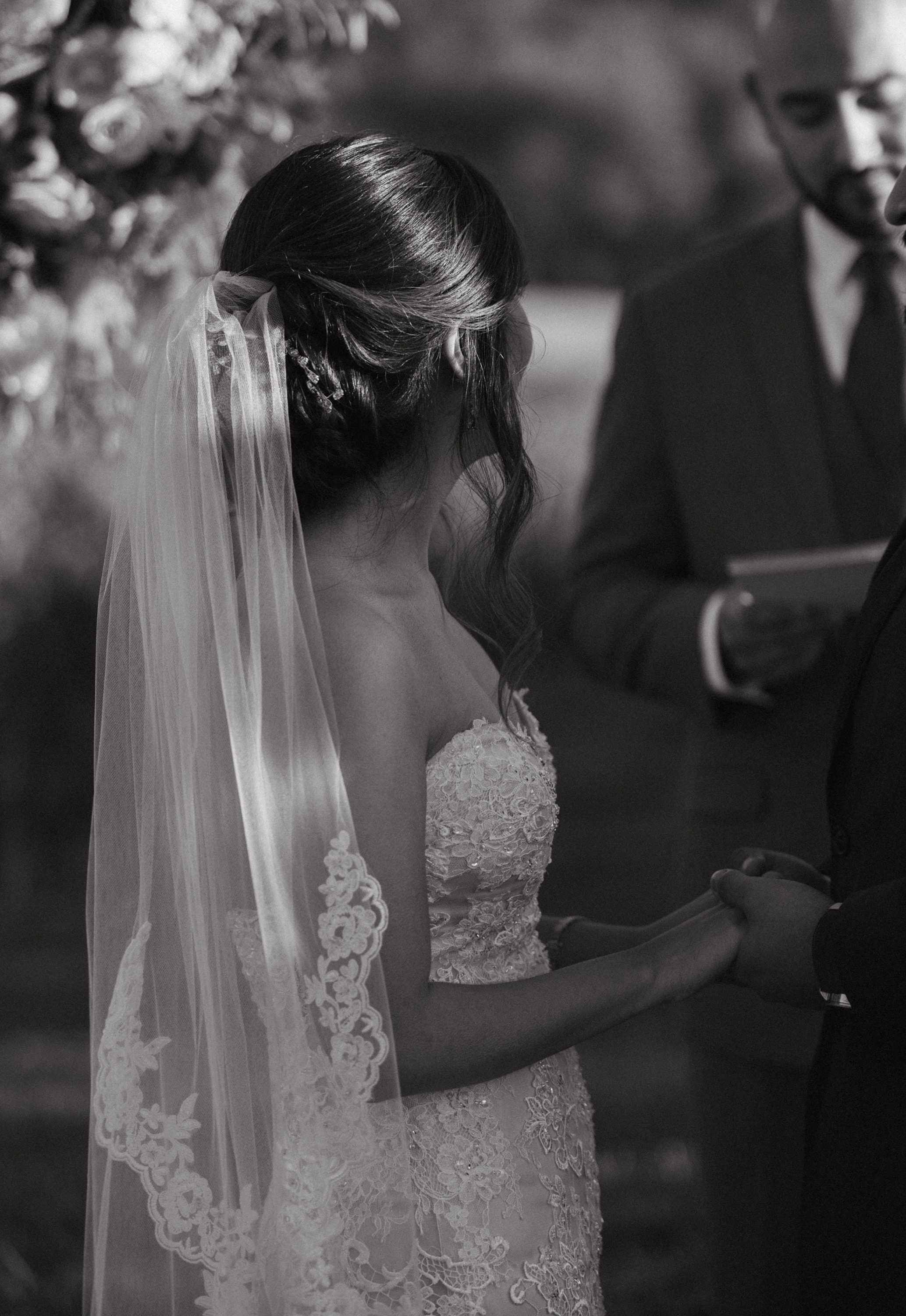 Olbye Velo Sposa In Pizzo - Lunghezza Dita, Pettine, Bianco/Avorio, Tulle Morbido - Foto 3