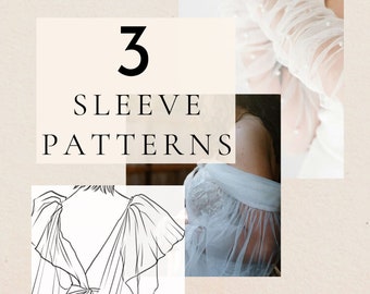 3 Glove + Sleeve Sewing Patterns (Long Gloves, Puffy Sleeves, & Juliet Short Sleeve Bundle), Wedding Project Tutorial Off Shoulder Arm Cover