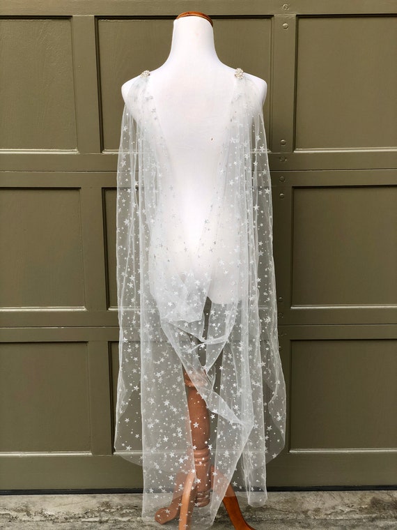 Silver Star Celestial Draped Wedding Cape Waltz Knee Length - Etsy Singapore