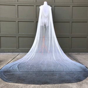 Pattern for Grecian Draped Wedding Cape Veil, DIY Wedding Cape Tutorial, Long Cathedral Cape, No Sew Shoulder Bridal Cape, Medieval Cloak image 7