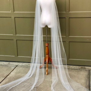 DIY Pattern for Chapel Length Wedding Wing Set, Make a Cathedral Shoulder Veil Tutorial, Easy Guide for Long Bridal Cape, No Sew Sleeves image 4