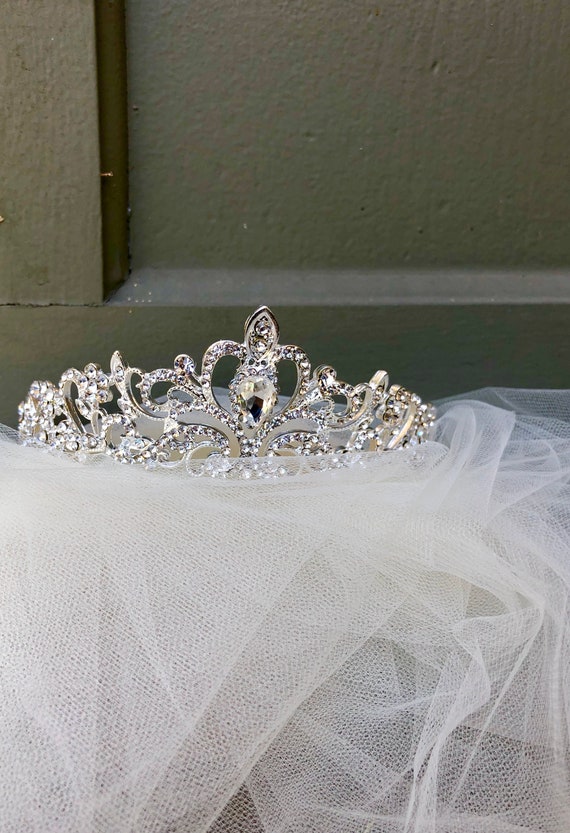 Crystal Rhinestone Wedding Tiara Disney Princess Bridal Etsy