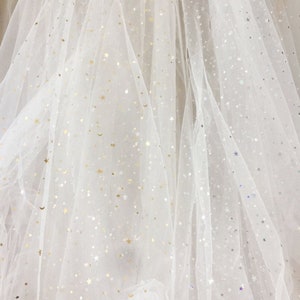 Off White Star and Moon Celestial Wedding Veil Gold and - Etsy