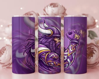 Envoltura de vaso de los Minnesota Vikings PNG, mascota deportiva sublimada (descarga digital)
