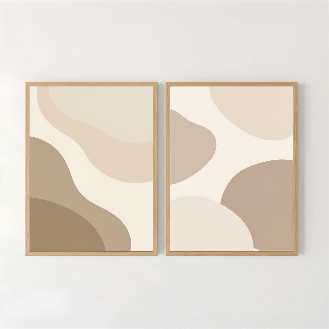 Abstract Neutral Wall Art Set of 2 Printable (SF05) - Etsy