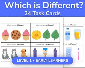 Which One Is Different Task Cards | Visual Discrimination Activity | Level 1