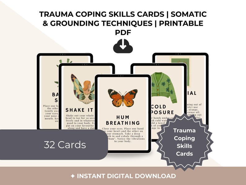Trauma Coping Skills Cards | Somatic Grounding Techniques (printable ...