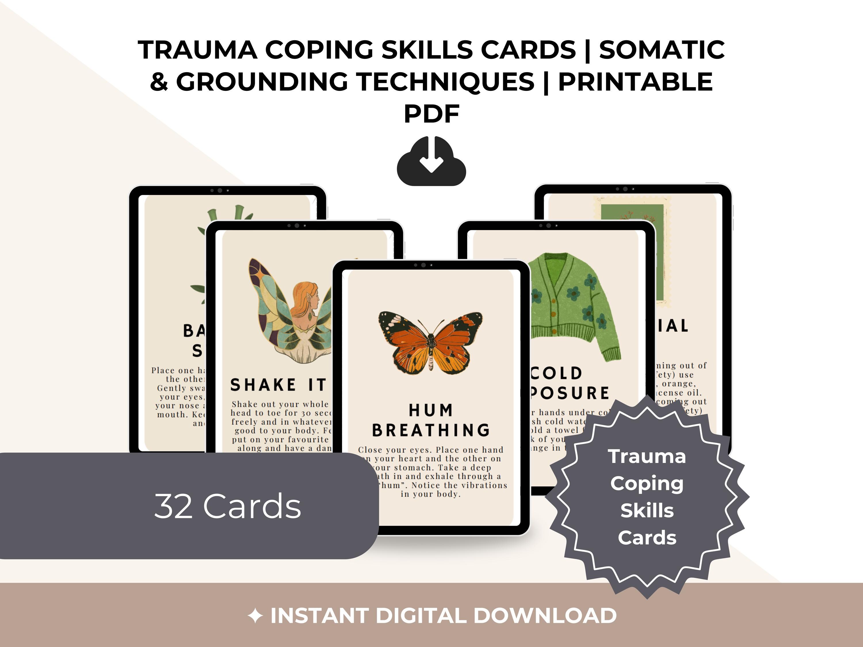 Trauma Coping Skills Cards | Somatic Grounding Techniques (printable ...