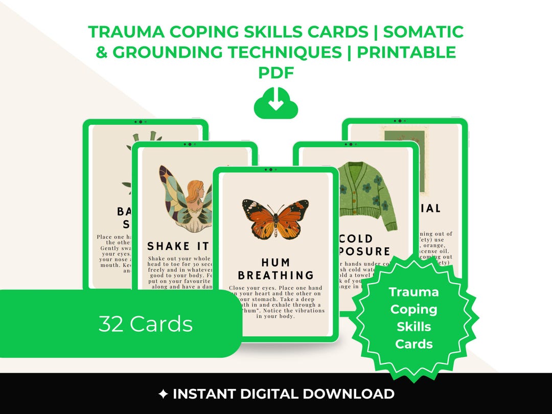 Trauma Coping Skills Cards | Somatic Grounding Techniques (printable ...