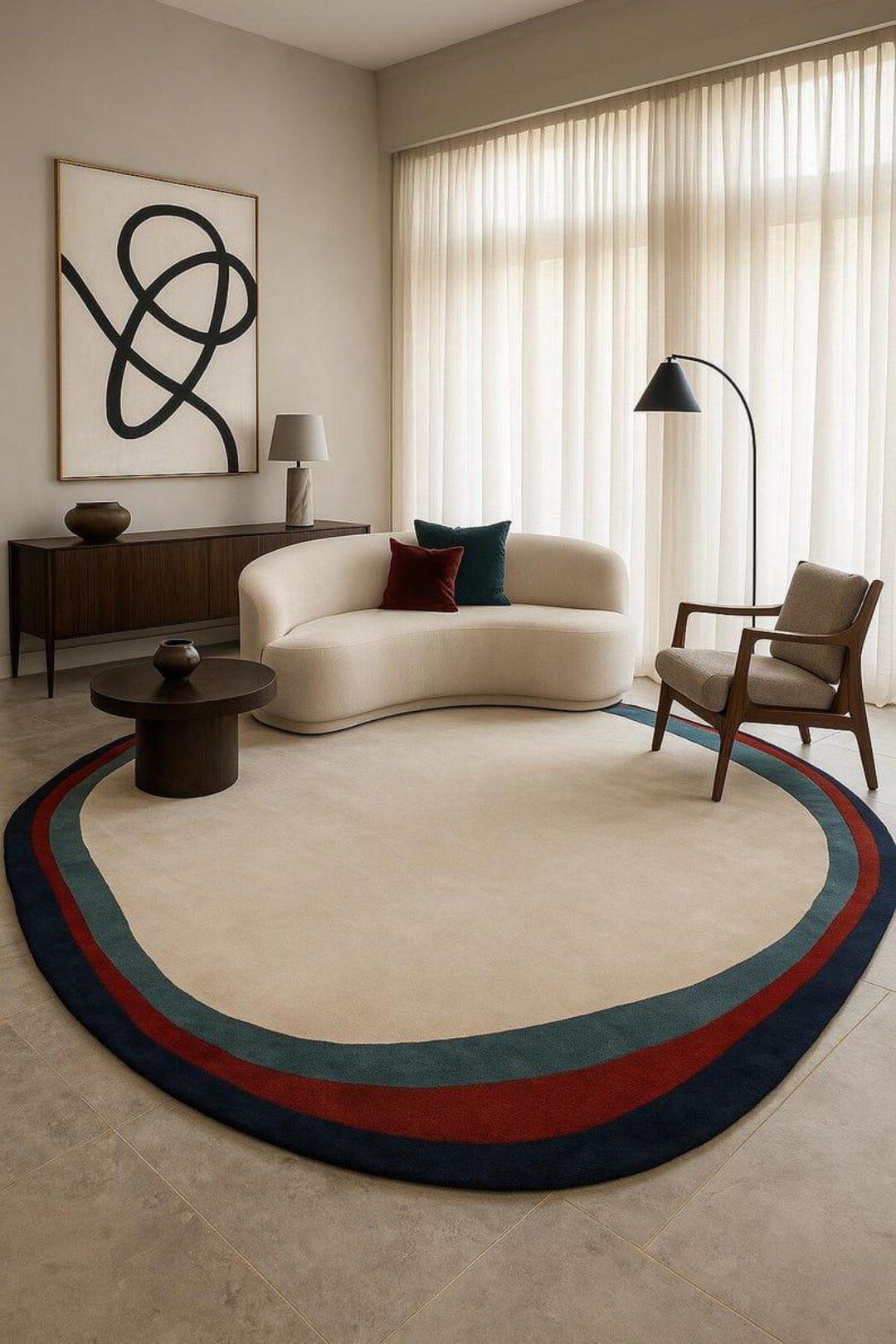 Handmade Tufted Area Rug, Abstract Minimalist Carpet - Etsy