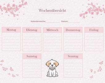 Printable weekly planner | Digital planner | A4 | Weekly overview