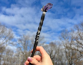 Amethyst Magic Wand - Hand Forged