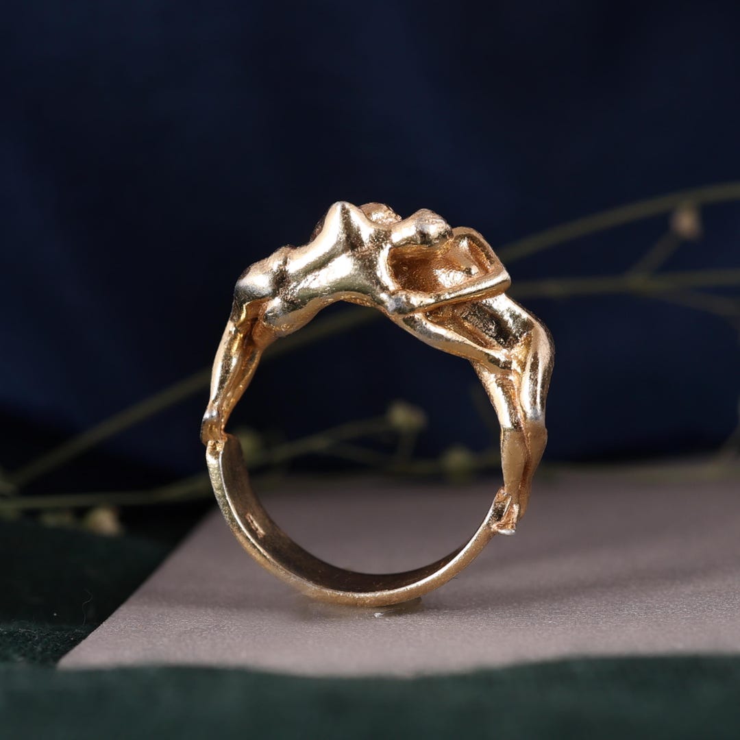 Handmade Abstract Gold Ring, Sculptural Modern Art Band - Etsy