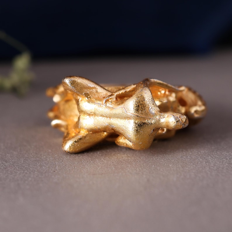 Handmade Gold Sculptural Figure Ring, Artistic Statement Jewelry - Etsy