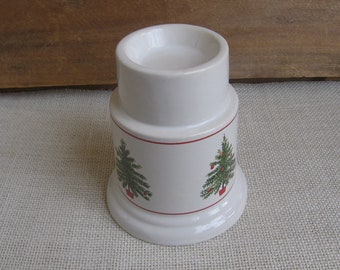 Saltera Ceramic Christmas Candle Holder from Himark Giftware, Vintage Christmas Tree Design, 4 1/2 Inch Tall, MyVintageTable