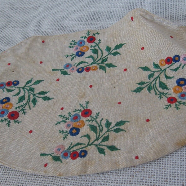 Vintage Purse Cover, Machine Embroidered With Snaps, Bright Floral Design, Clutch Handbag Cover, MyVintageTable