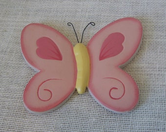 Pink Butterfly Wall Décor, Vintage Home Interiors Kids, Hanging Nursery Kids Room