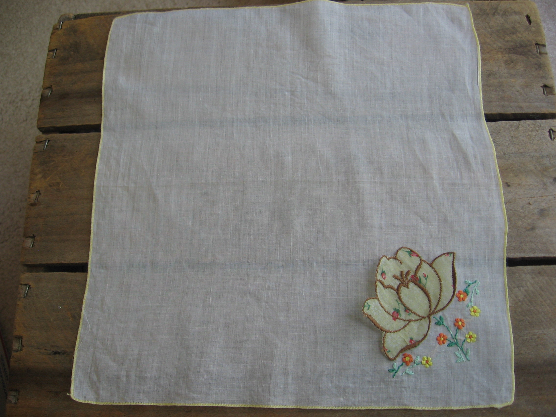 Hand Stitched Floral Handkerchief Set of 3 / Purple Pink Etsy