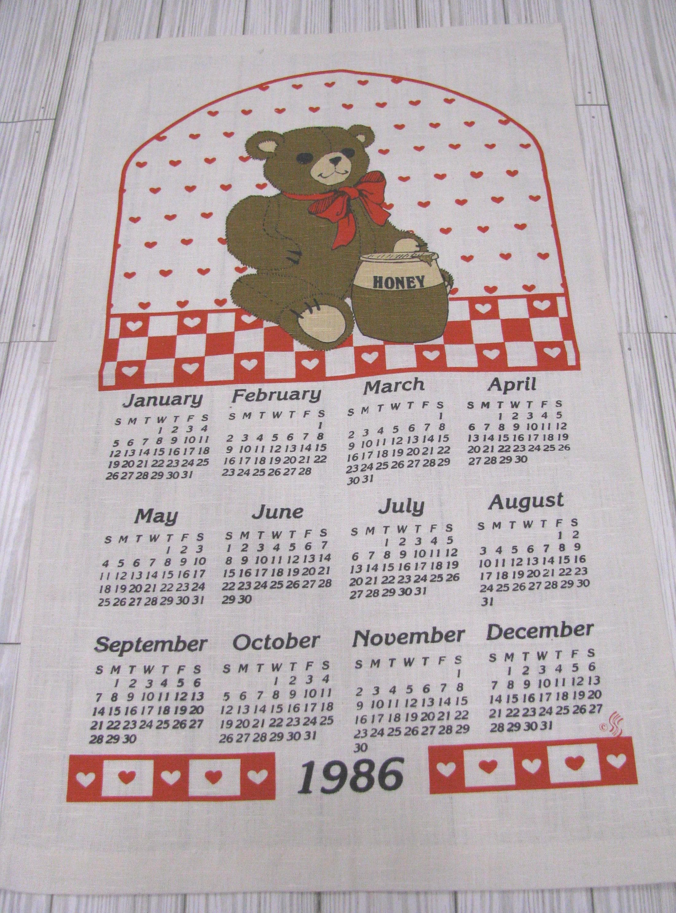 1986 Calendar - Etsy
