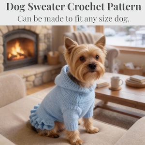 Patrón fácil de suéter de crochet para perro