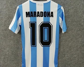 MARADONA #10 Home 1986 Argentine Coupe du monde rétro maillot vintage, Fan love Maradona, Cadeau fan love Argentina et Cadeau d'anniversaire