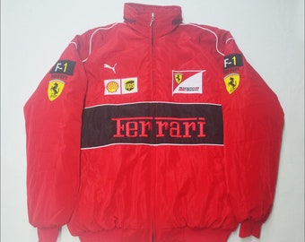 Ferrari Racing Jacket, Formula One Racing Jacket Retro, Flying Jacket, Racing Jacket, Oversize Jacket, Embroidered Jacket, Birthday Gift