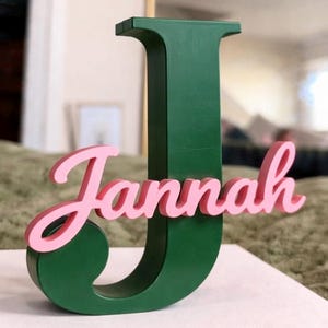Inicial do nome personalizada impressa em 3D | Decoração para quarto de bebê