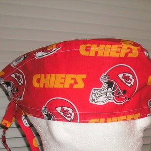 KC Chiefs, Scrub Cap, Surgical Cap, Chemo Cap, Headwear