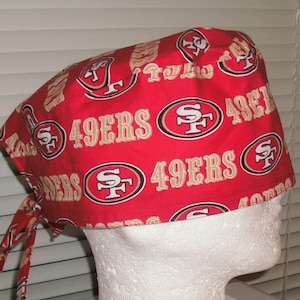 NFL 49er&#39;s Scrub Cap, Surgical Cap, Chemo Cap, Headwear