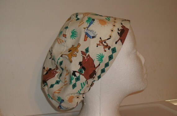 Lion King Euro Style Surgical Cap, Scrub Cap, Adjustable With Cord