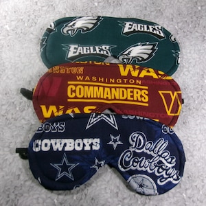 Adjustable NFL Sleep Mask 100% Cotton, Sleep, Blackout, Headache, Stress, Travel