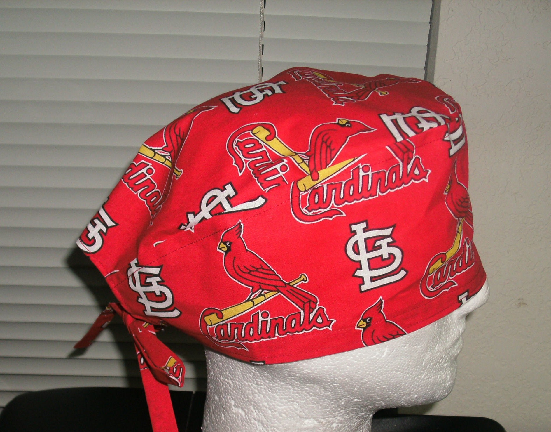 Louisville Cardinals (college) Men's Skull/Chemo Surgical Scrub Hat/Cap  Handmade