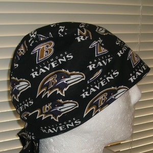 NFL Ravens Do-Rags, Scrub Cap, Skull Cap, Chemo Cap, Headwear