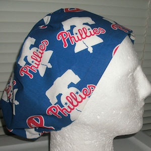 Phillies Euro Style Cap or Scrub Cap, Surgical Cap, Chemo Cap, Headwear