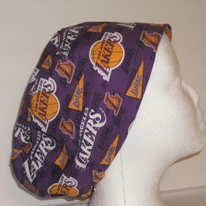 Lakers Euro Style, Surgical Cap, Scrub Cap, Adjustable with Cord Lock