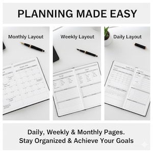 Printbare planner voor 2026 – Dagelijkse, wekelijkse en maandelijkse planner (leuke PDF)