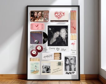 Aesthetic Bestie Gift – Custom Friendship Wall Art | Editable Matchbook Poster Canva