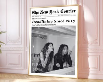 Custom Newspaper Poster – Personalized Photo Birthday Gift for Best Friend