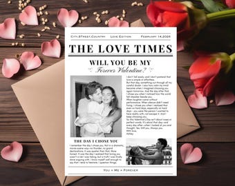 Valentine's Day Newspaper Template: Editable Cupid Design (Digital Download)