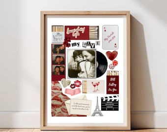 DIY Custom Couple Poster Template– Romantic Anniversary or Valentine’s Gift | Canva Matchbook Template