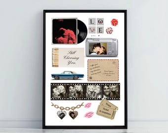 Plantilla de póster de caja de cerillas, regalo personalizado editable para pareja, arte mural imprimible con caja de cerillas