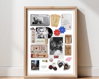 Matchbook Poster Template, Editable Anniversary Gift for Couples, Custom Matchbox Art, Printable Wall Art