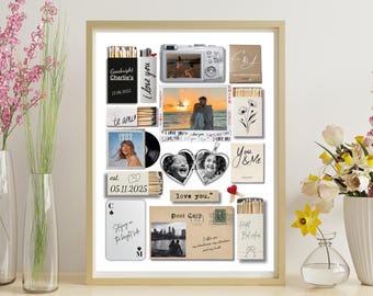 Custom Matchbook Poster – Personalized Couple Wall Art | Editable Canva Template