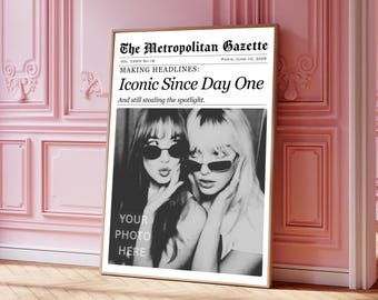 Personalized Best Friend Newspaper Print – Custom Iconic Photo Poster