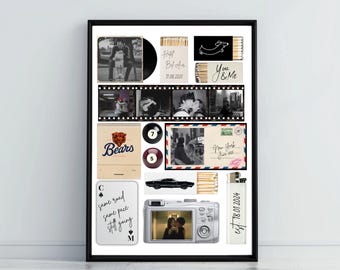 Boyfriend Gift – Photo Memory Matchbook Poster | Editable Canva Template