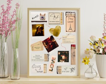 Custom Anniversary Gift – Matchbook Poster Template, Personalized Matchbox Art, Printable Wall Decor