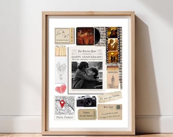 Anniversary Gift – Personalized Matchbook Poster | Editable Canva Template for Couples