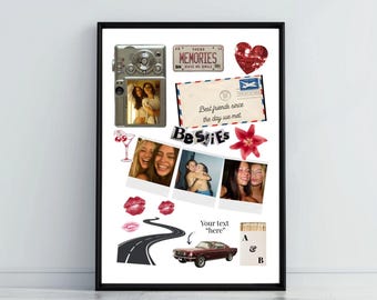 Our Story Best Friend Gift – Personalized Friendship Poster | Editable Matchbook Canva